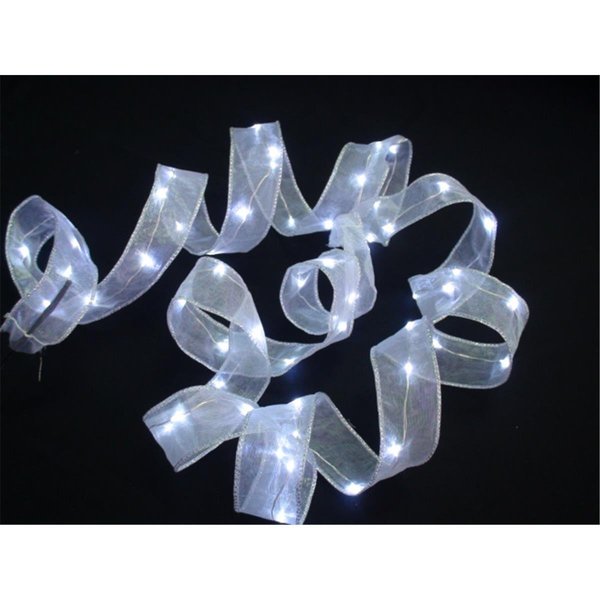 Perfect Holiday Battery Operated Copper 20 LED Ribbon String Light White 600046
